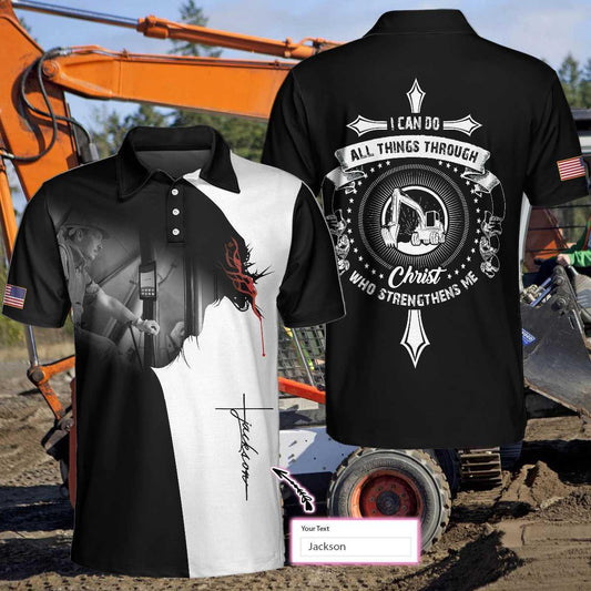 Men Polo Shirt - Personalized Heavy Equipment Operator Polo Shirt, I Can Do All Things Custom Polo Shirt, Heavy Equipment Operator Polo Shirt For Men - Amzanimalsgift