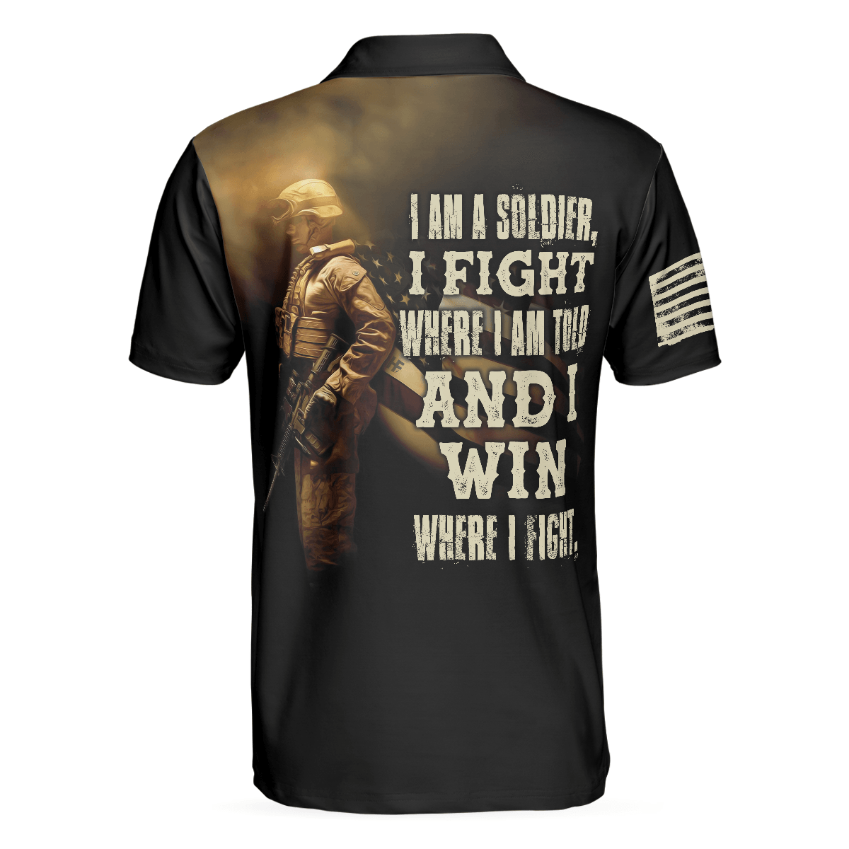 Men Polo Shirt - Soldier Men Polo Shirt, I Am A Soldier Polo Shirt, Black Veteran Sayings Polo Shirt, Thoughtful Gift Idea For Veteran Dad - Amzanimalsgift