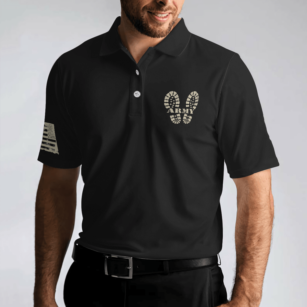 Men Polo Shirt - Soldier Men Polo Shirt, I Am A Soldier Polo Shirt, Black Veteran Sayings Polo Shirt, Thoughtful Gift Idea For Veteran Dad - Amzanimalsgift