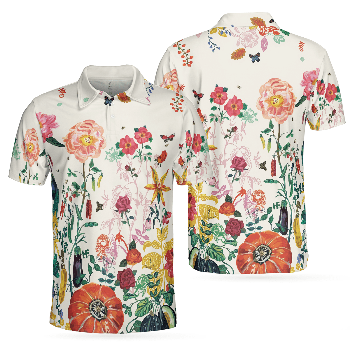 Men Polo Shirt - Tropical Floral Summer Polo Shirt, Floral Print Tropical Polo Shirt For Summer, Best Summer Vibe Shirt - Perfect Gift For Men - Amzanimalsgift
