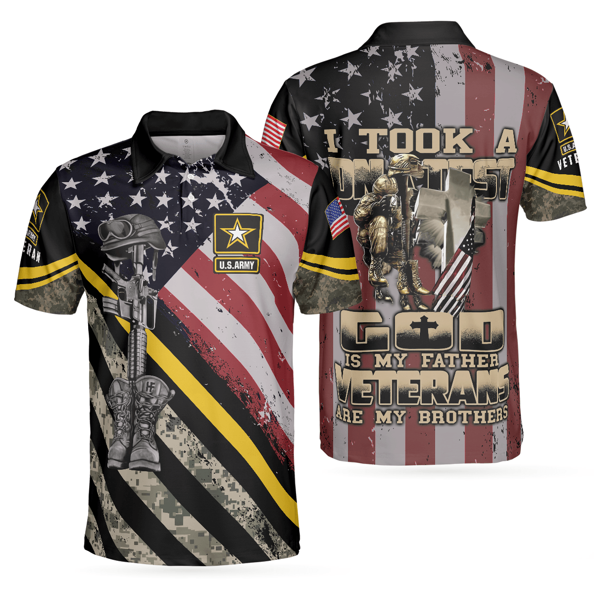 Men Polo Shirt - US Army Veteran DNA Polo Shirt, American Flag Veteran Polo Shirt For Adults, Best Gift Idea For Veterans - Perfect Gift For Men - Amzanimalsgift