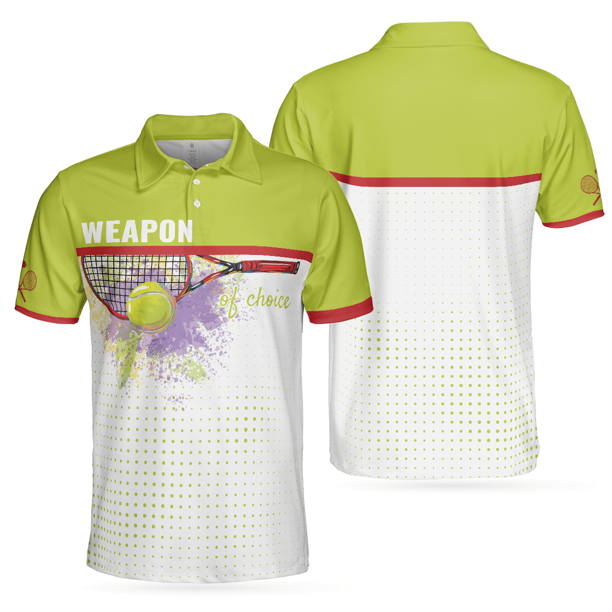 Men Polo Shirt - Weapon Of Choice Polo Shirt, Tennis Racket Hit The Ball Polo Shirt, Best Golf Shirt For Men - Perfect Gift For Men, Tennis Players - Amzanimalsgift