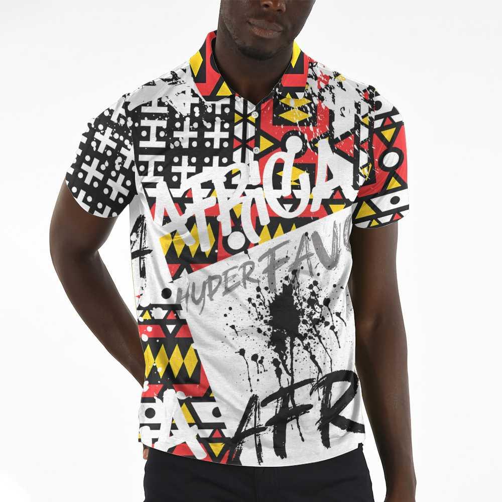 Men Samakaka Pattern Africa Polo Shirt, Wet Ink African Shirt For Men, Black Lives Matter Shirt - Perfect Gift For Men, Africans - Amzanimalsgift