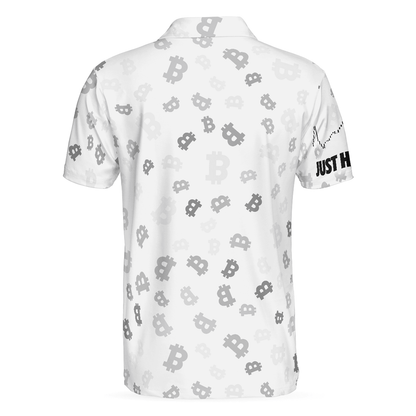 Men Skull Polo Shirt - Black And White Skull Cryptocurrency Shirt, Bitcoin Short Sleeve Shirt Design - Perfect Gift For Men - Amzanimalsgift