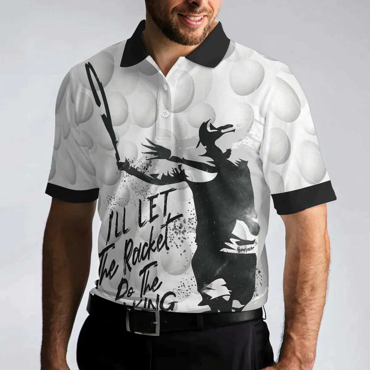 Men Tennis Polo Shirt - Tennis Ball Men Polo Shirt, I'll Let The Racket Do The Talking Polo Shirt, Best Tennis Shirt For Men, Gift For Tennis Lovers - Amzanimalsgift