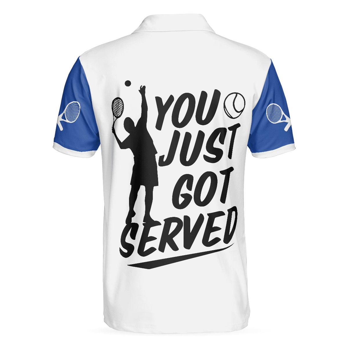 Men Tennis Polo Shirt - You Just Got Served Polo Shirt, Blue And White Tennis Shirt For Men, Gift For Tennis Players - Perfect Gift For Men - Amzanimalsgift