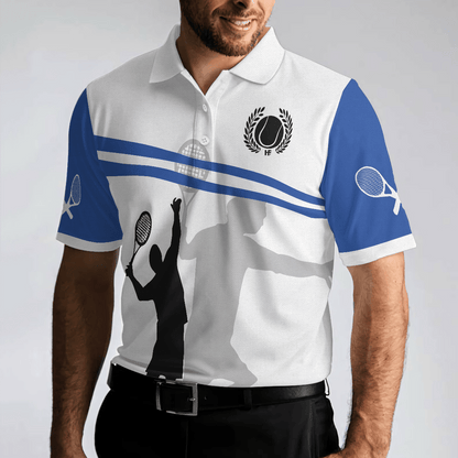 Men Tennis Polo Shirt - You Just Got Served Polo Shirt, Blue And White Tennis Shirt For Men, Gift For Tennis Players - Perfect Gift For Men - Amzanimalsgift