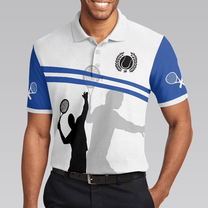 Men Tennis Polo Shirt - You Just Got Served Polo Shirt, Blue And White Tennis Shirt For Men, Gift For Tennis Players - Perfect Gift For Men - Amzanimalsgift