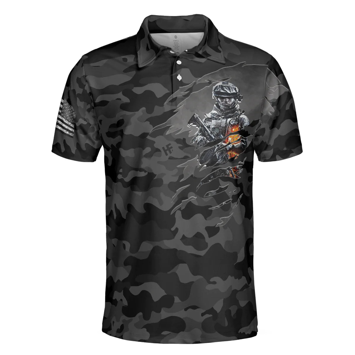 Men Veteran Polo Shirt - Dark Colored Camouflage Veteran Men Polo Shirt, I Served My Country Polo Shirt, Best Gift For Veterans - Amzanimalsgift