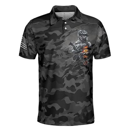 Men Veteran Polo Shirt - Dark Colored Camouflage Veteran Men Polo Shirt, I Served My Country Polo Shirt, Best Gift For Veterans - Amzanimalsgift