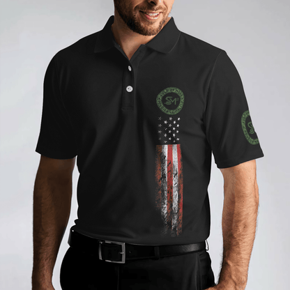 Men Veteran Polo Shirt - Solder Mode Dark Theme American Flag Polo Shirt, Best Polo Shirt For Veteran - Perfect Gift For Men - Amzanimalsgift