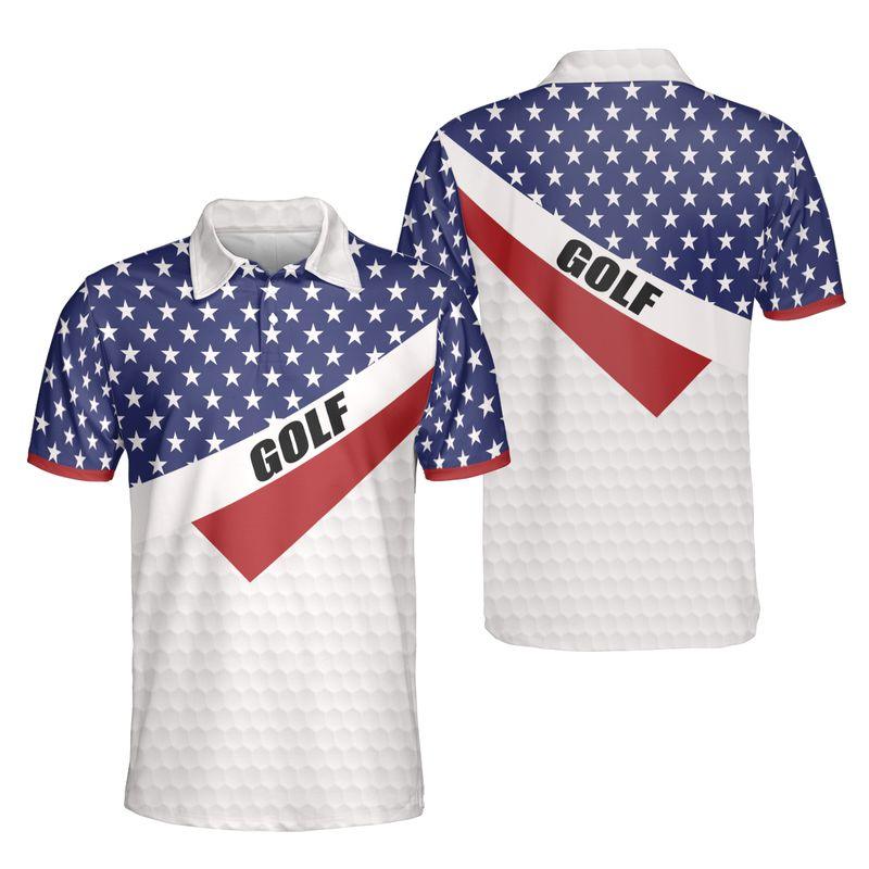 Mens Golf Shirts, Golf Polo Shirts For Men, American Flag Polo Shirts, Men's Golf Short Sleeve Polo Shirt For Men - Amzanimalsgift