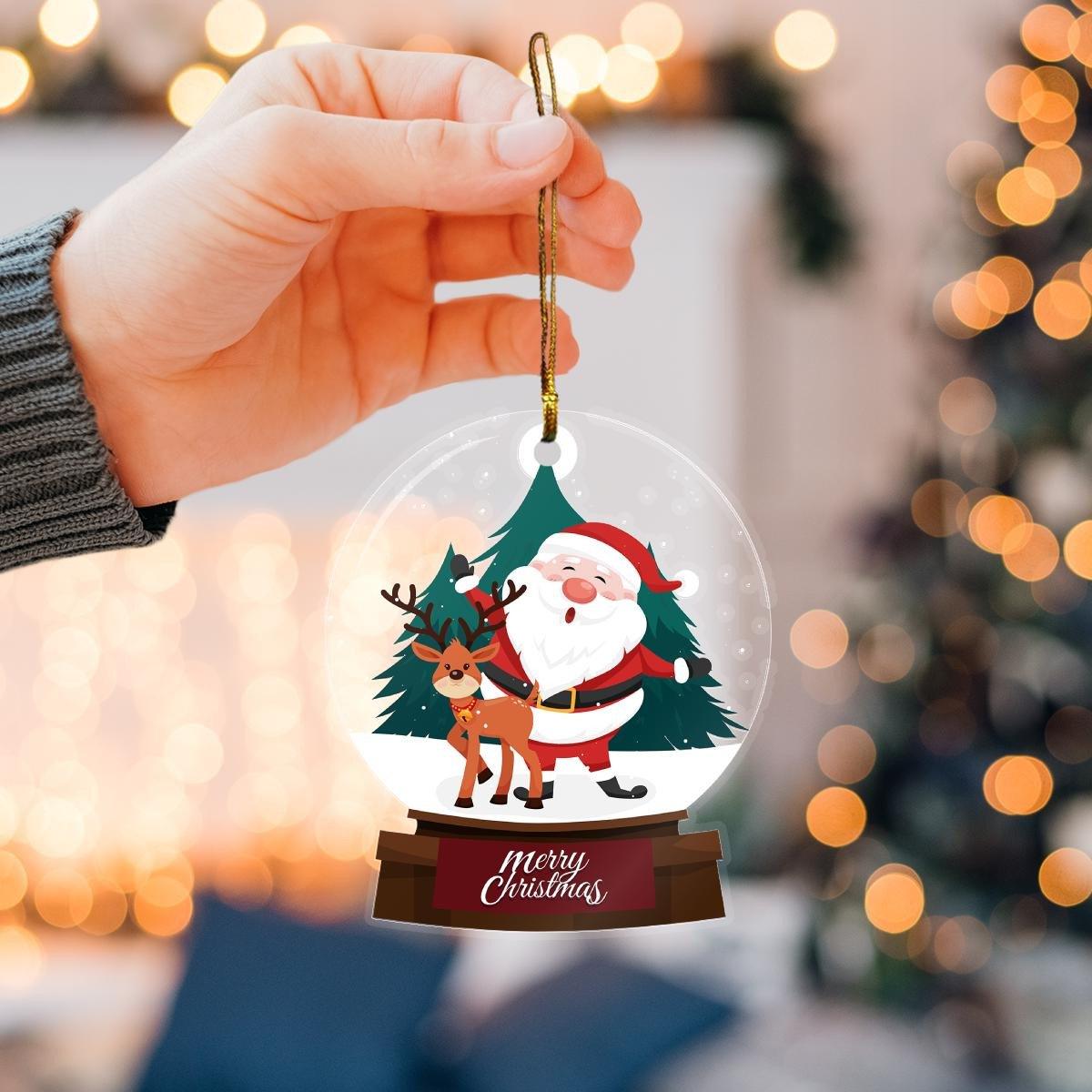 Merry Christmas Santa Claus Mica Ornament - Amzanimalsgift