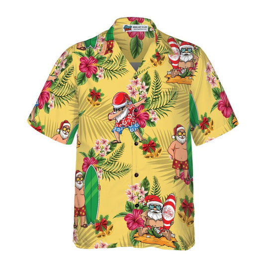 Merry Christmas Santa Claus Surfing Dab Hawaiian Shirt - Perfect Gift For Christmas, Lover, Friend, Family - Amzanimalsgift