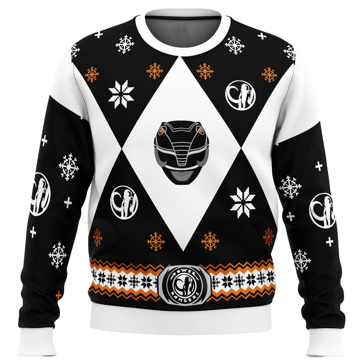 Mighty Morphin Power Rangers Black - Costume Cosplay Ugly Christmas Sweater