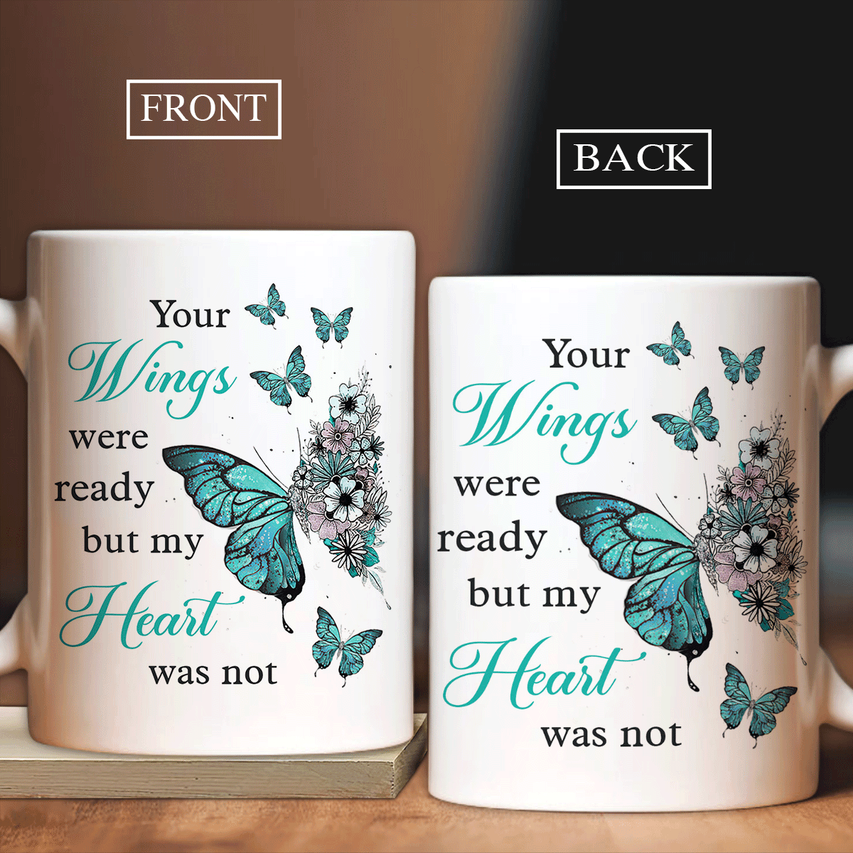 Mint butterfly, Beautiful flower, Your wings were ready but my heart was not - Heaven AOP Mug - Amzanimalsgift