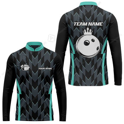 Custom Turquoise Camo Bowling Team Jersey Polo Shirts, Bowling Team Uniforms Jerseys, Personalized Name And Team Name