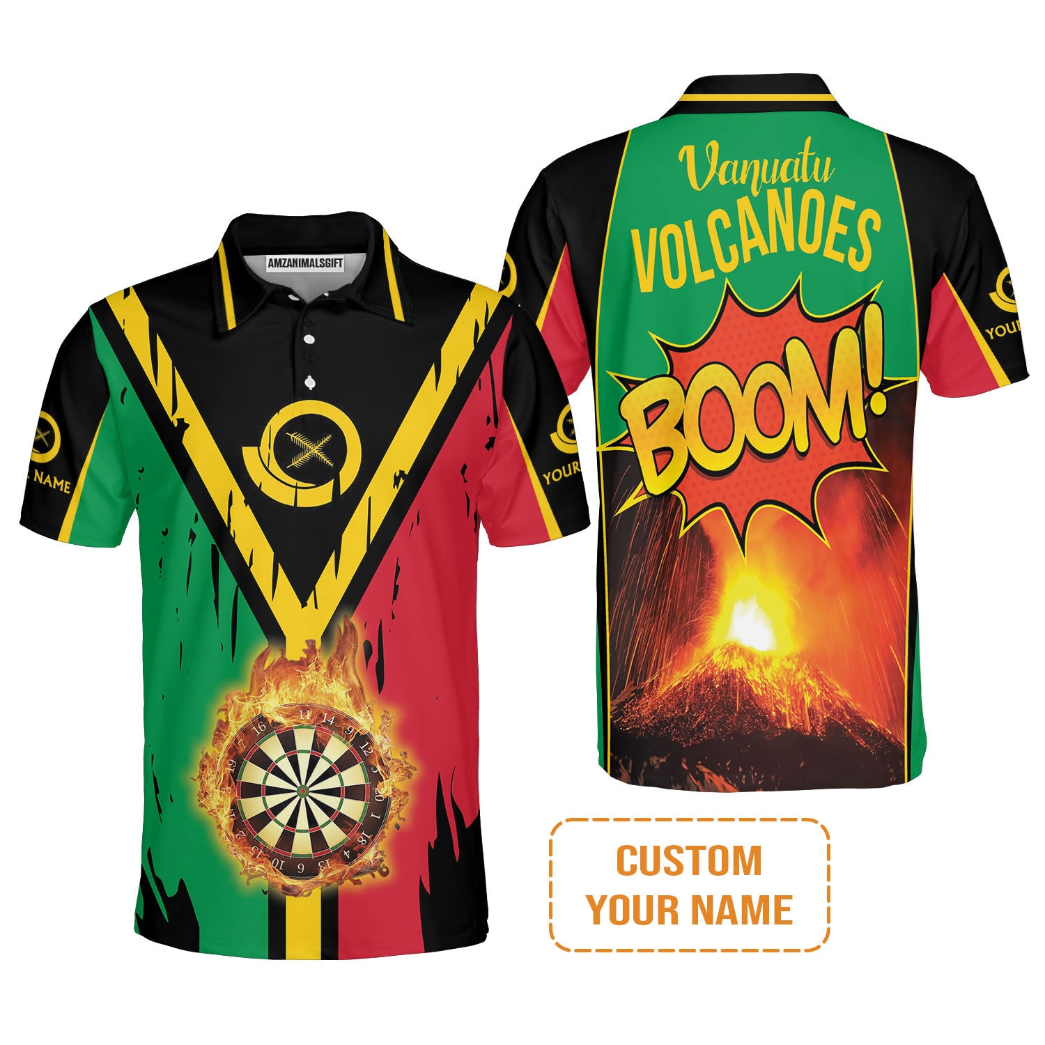 Darts Shirt Custom Name, Vanuatu Volcanoes Uniform, Personalized Shirt For Darts Lovers, Darts Players