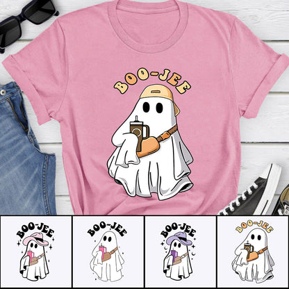 Custom Halloween Ghost Personalized Shirt - Boo Jee Spooky Fall Coffee Cup Autumn Season Shirt