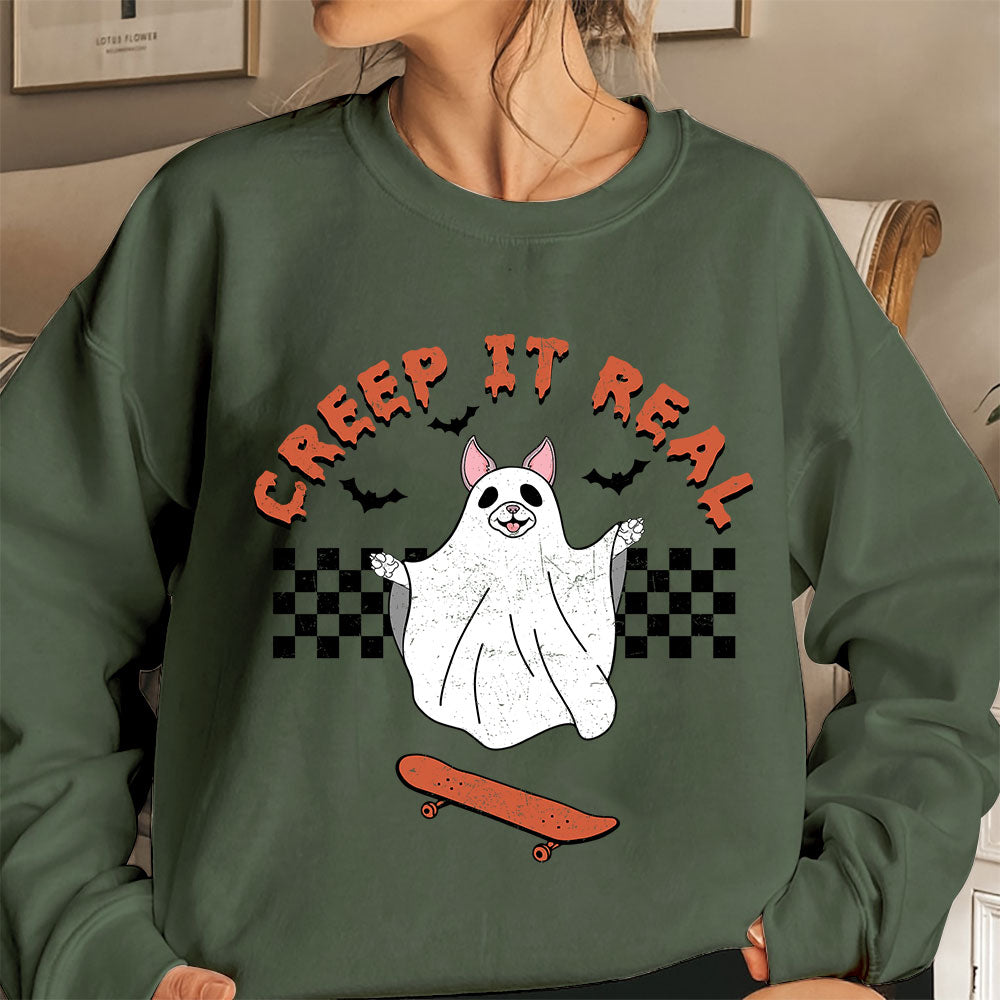 Boston Terrier Sweatshirt, Creep It Real Boston Terrier Shirt, Boston Terrier Halloween Sweatshirt