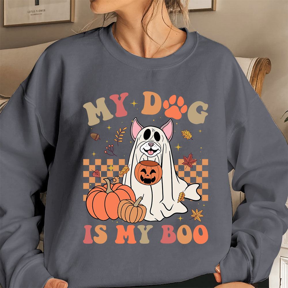 Boston Terrier Sweatshirt, My Dog Is My Boo Boston Terrier Shirt, Boston Terrier Halloween Sweatshirt