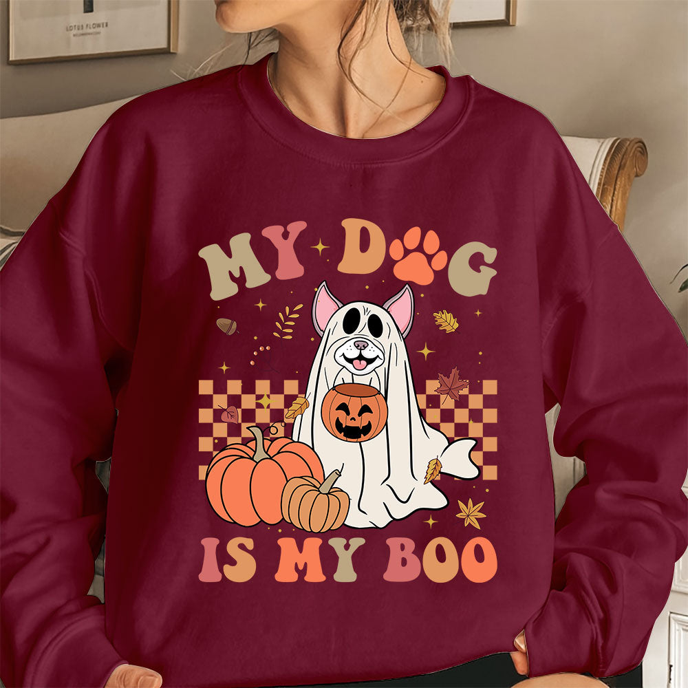 Boston Terrier Sweatshirt, My Dog Is My Boo Boston Terrier Shirt, Boston Terrier Halloween Sweatshirt