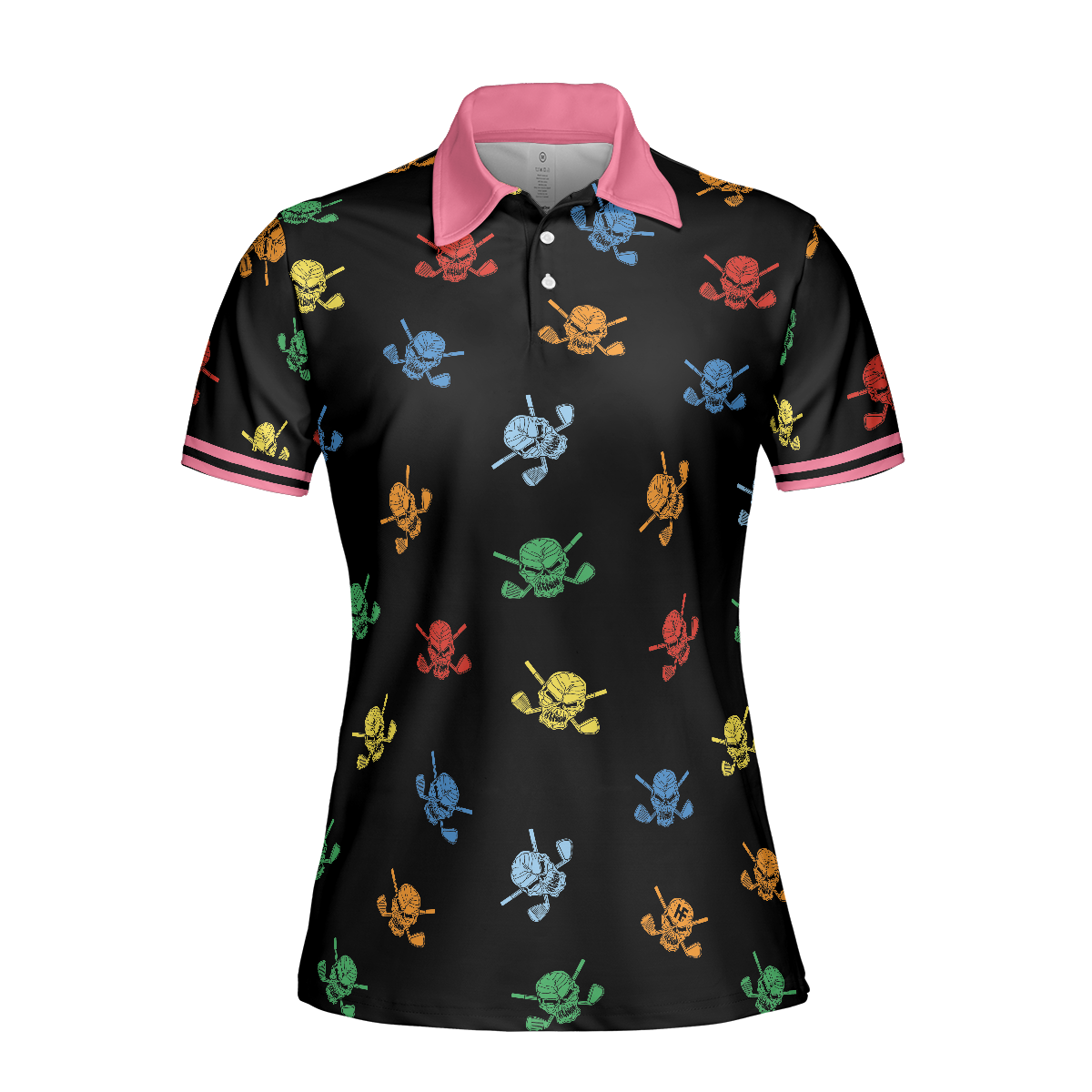 Golf Women Polo Shirt, Colorful Golf Skull Women Polo Shirts, Simple Golf Shirt Design Gift For Female Golfers, Ladies, Golf Lovers