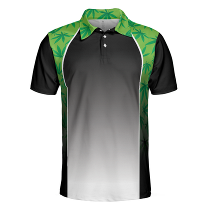 Men Polo Shirt - High Maintenance Weed Men Polo Shirt, Green Weed Polo Shirt, Black Tie Dye Weed Pattern Polo Shirt For Men