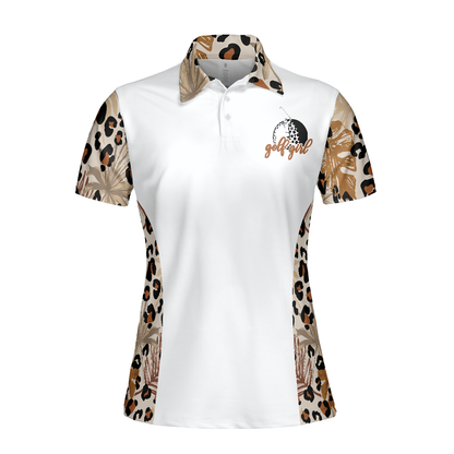 Golf Women Polo Shirt, I Golf Like A Girl Try To Keep Up Leopard Pattern Women Polo Shirts, Best Female Golfers Gift, Golf Lovers, Ladies, Golfers