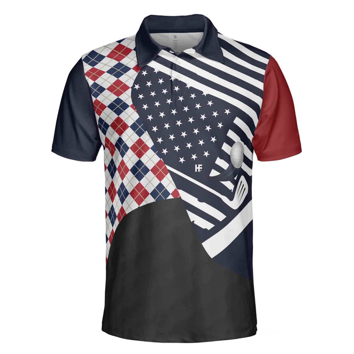 Golf Men Polo Shirt, Argyle Pattern USA Flag, Are You Looking At My Putt Shirt For Men - Gift For Golf Lovers, Golfers
