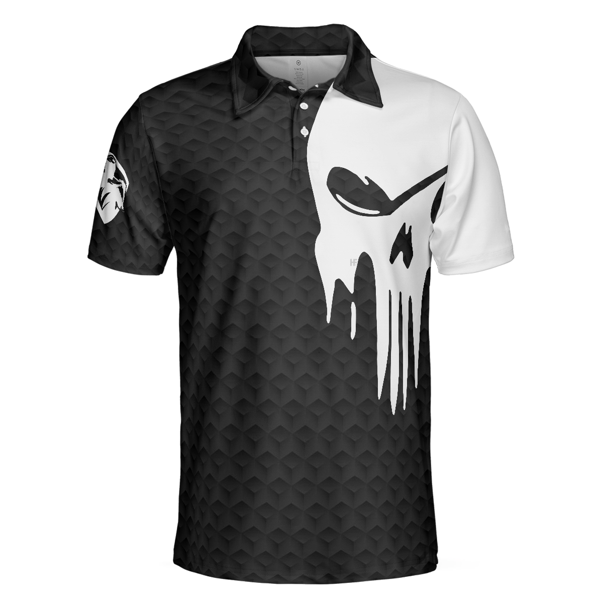Men Golf Polo Shirt - I Hit Golf Ball Polo Shirt, Black And White Golf Shirt Design With Sayings, Scary Skeleton Golf Shirt, Best Gift For Men, Golf Lover