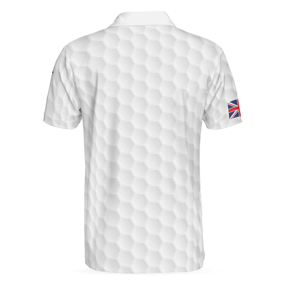 Men Golf Polo Shirt - Golf Texture United Kingdom Men Polo Shirt, Great Britain Union Jack Polo Shirt, UK Golf Shirt For Men, Best Gift For Golfers