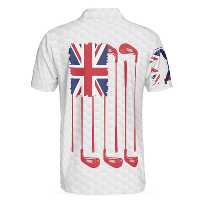 Men Golf Polo Shirt - Golf Club United Kingdom Flag Men Polo Shirt, Great Britain Union Jack Men Polo Shirt - Perfect Polo Shirt For Men, Golfers