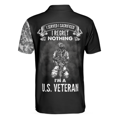 Men Polo Shirt - US Veteran Men Polo Shirt, I Am An US Veteran, Skull Camo Shirt For Retired Veterans, Best Veteran Day Polo Shirt For Men