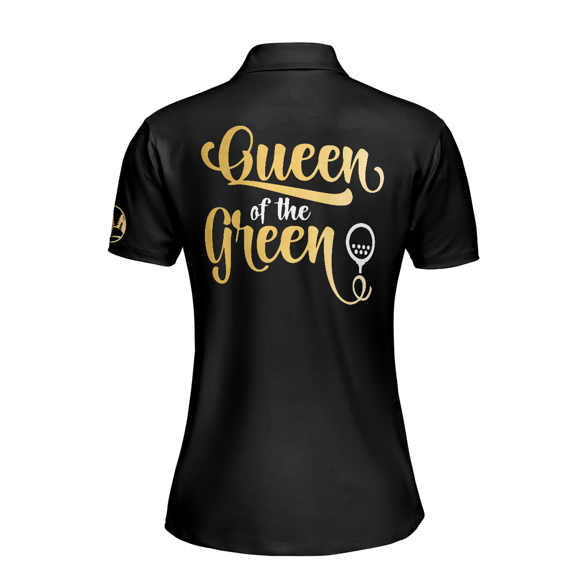 Golf Women Polo Shirt - Elegant Gold Pattern Queen Of The Green Golf Women Polo Shirts - Perfect Polo Shirt Gift For Ladies, Golfers, Golf Lovers