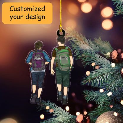 Personalized Hiking Couple Ornament, Custom Ornament Gifts For Hiking Couple