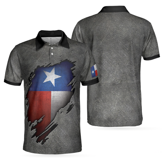 Ripped Texas Flag Polo Shirt For Golf, Grunge Texas Polo Shirt, Texas Proud Shirt For Men - Perfect Gift For Men, Golfer Men