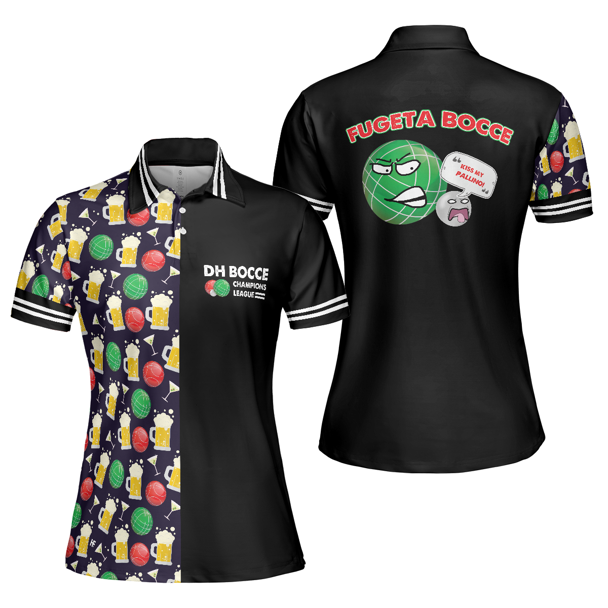 Bocce Women Polo Shirt, DH BOCCE Champions League Women Polo Shirts, Best Gift For Bocce Champions League Lovers, Ladies, Bocce Players
