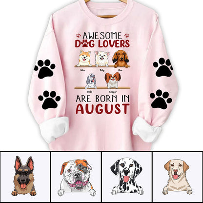 Personalized Dog Birth Month Shirts - Awesome Dog lovers are born in Custom T Shirt Hoodie Sweatshirt - Birthday Gifts For Dog Lovers, Friends, Family