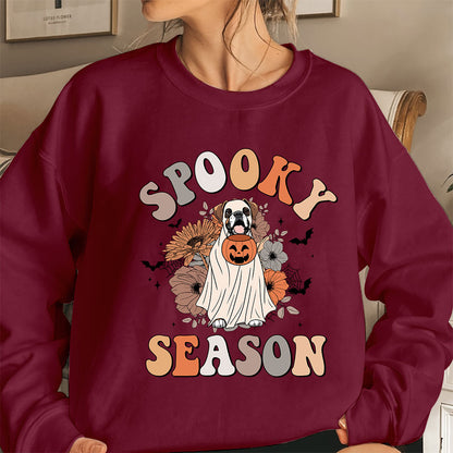 Boxer Spooky Season Sweatshirt, Ghost Boxer Shirt, Boxer Halloween Sweatshirt, Spooky Season Dog Shirt, Halloween Dog Shirt