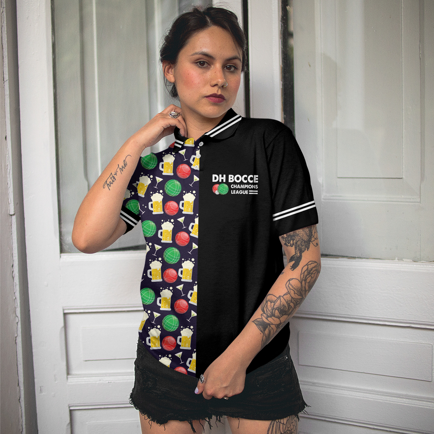 Bocce Women Polo Shirt, DH BOCCE Champions League Women Polo Shirts, Best Gift For Bocce Champions League Lovers, Ladies, Bocce Players