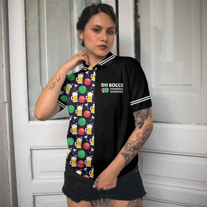 Bocce Women Polo Shirt, DH BOCCE Champions League Women Polo Shirts, Best Gift For Bocce Champions League Lovers, Ladies, Bocce Players