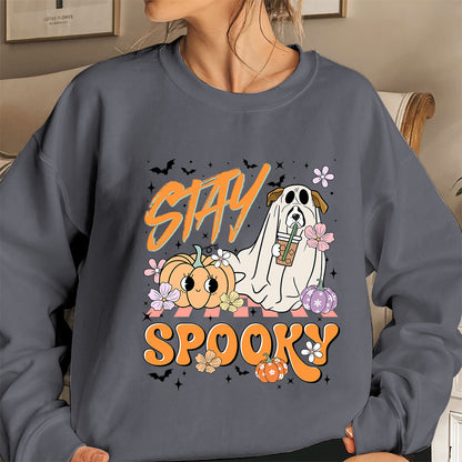 Boxer Sweatshirt, Stay Spooky Boxer Sweatshirt, Ghost Boxer Shirt, Boxer Halloween Sweatshirt