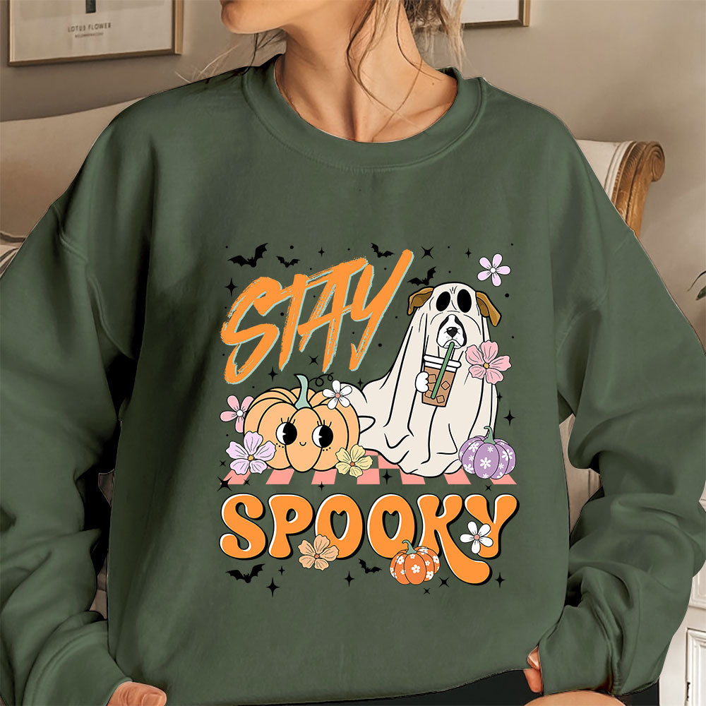 Boxer Sweatshirt, Stay Spooky Boxer Sweatshirt, Ghost Boxer Shirt, Boxer Halloween Sweatshirt