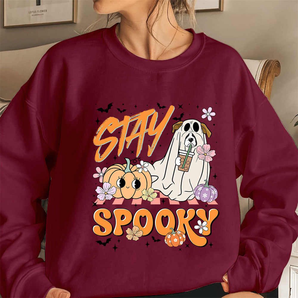 Boxer Sweatshirt, Stay Spooky Boxer Sweatshirt, Ghost Boxer Shirt, Boxer Halloween Sweatshirt