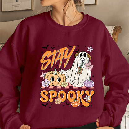 Boxer Sweatshirt, Stay Spooky Boxer Sweatshirt, Ghost Boxer Shirt, Boxer Halloween Sweatshirt