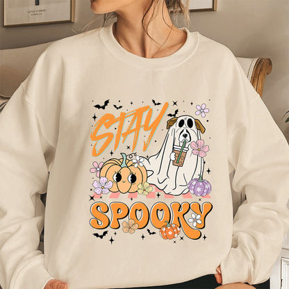 Boxer Sweatshirt, Stay Spooky Boxer Sweatshirt, Ghost Boxer Shirt, Boxer Halloween Sweatshirt