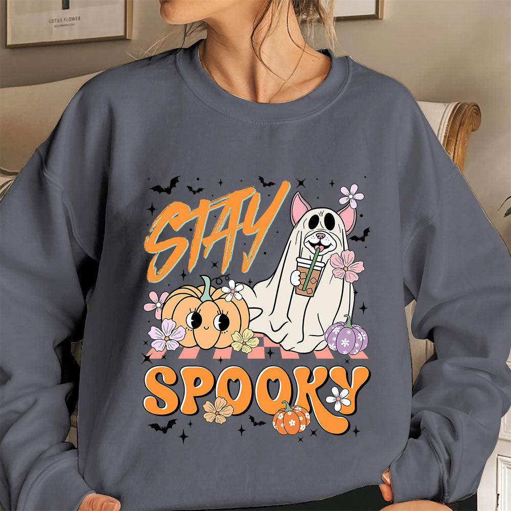 Boston Terrier Sweatshirt, Stay Spooky Boston Terrier Shirt, Boston Terrier Halloween Sweatshirt