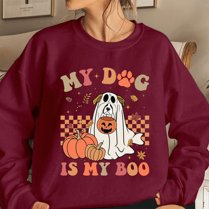 Boxer Sweatshirt, My Dog Is My Boo boxer Sweatshirt, Ghost Boxer Shirt, Boxer Halloween Sweatshirt