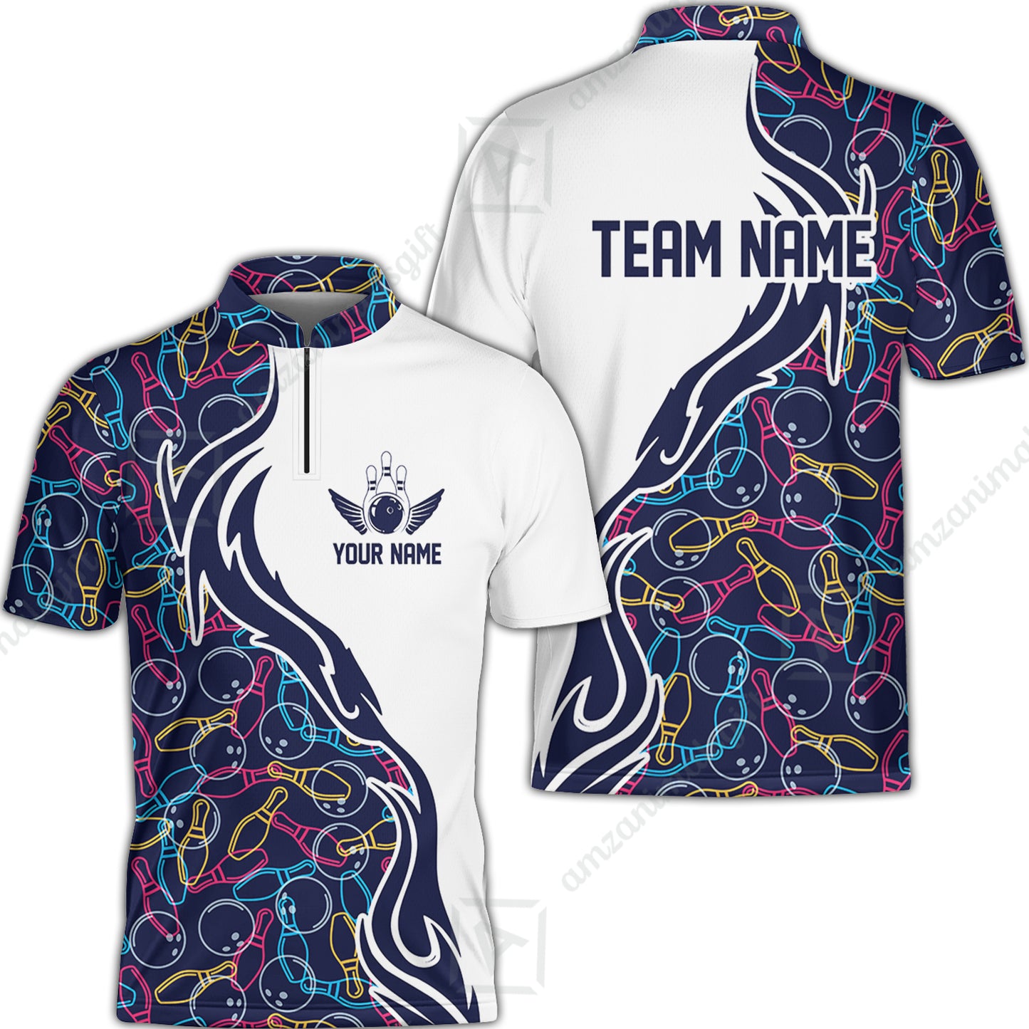 Bowling Custom Women Polo Shirt - Custom Name Bowling Personalized Bowling Polo Shirt - Gift For Friend, Family, Bowling Lovers